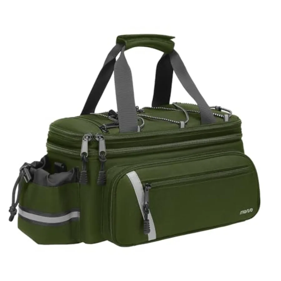 

Bike Rack Bag with Rain Cover Bike Trunk Cooler Handag Insulated Bicycle Rear Seat Pouch with 2 Side Foldable Panniers 8L Cycli