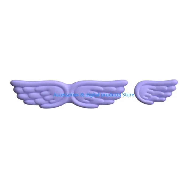 77JD Angel Wing Pattern Silicone Keyboards Wrist Rest Mouse Pad Set Comfortable Ergonomic Design NonSlip Office Accessory view 3