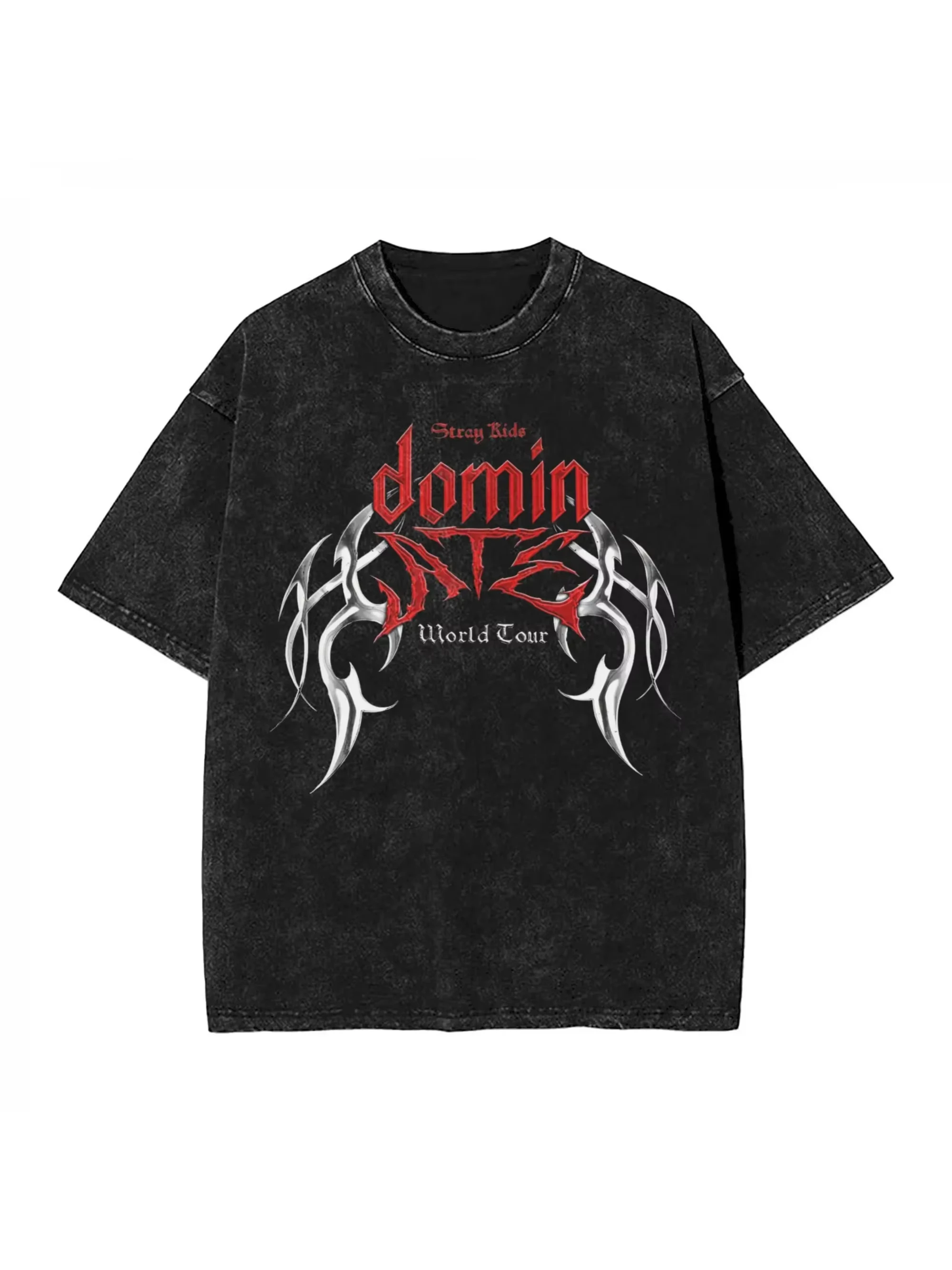 SKZ خمر غسلها تي شيرت الشارع نمط الهيب هوب الرجعية قصيرة الأكمام أعلى الرجال والنساء نفس الاتجاه الشارع نمط تي شيرت