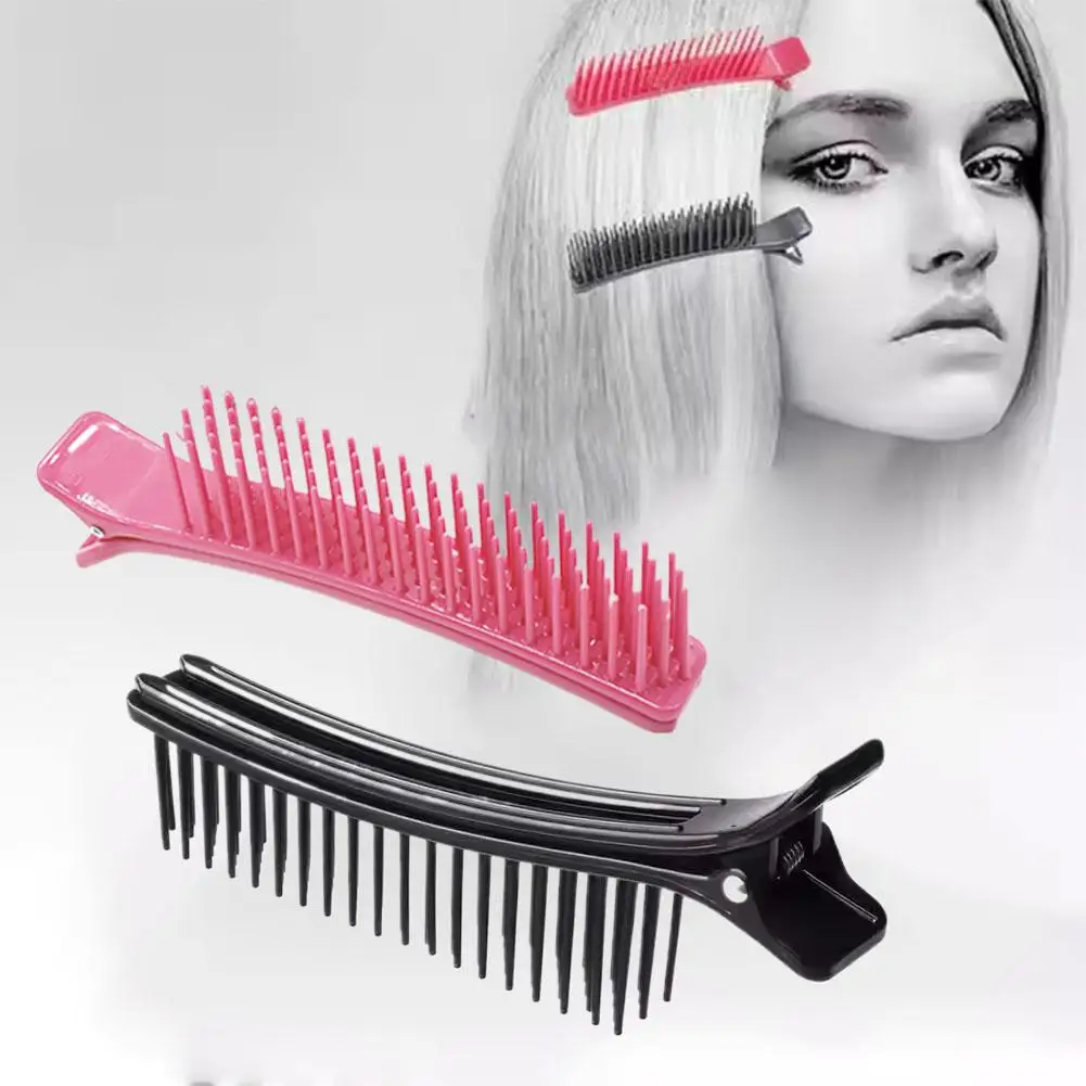 4 Uds. Pinzas para el cabello antideslizantes, peines de plástico para separación de cabello, Clips para salón profesional, corte de pelo en casa, seccionamiento de estilismo