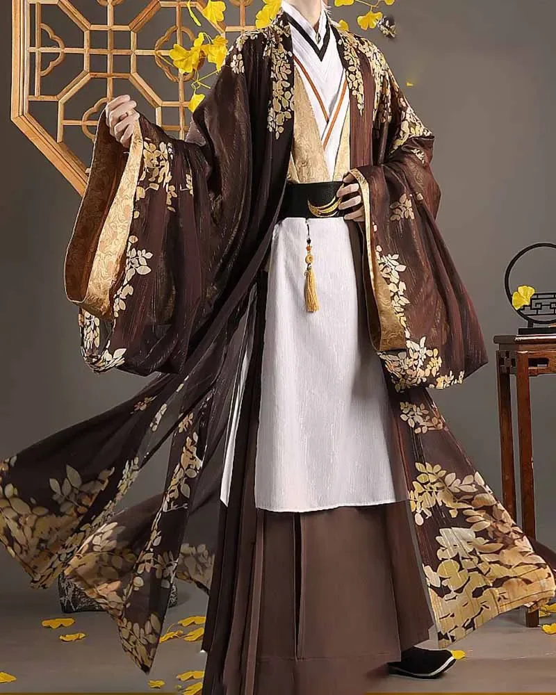 Anime Costumes Men&Women Halloween Carnival Cosplay Costume Women Ancient Chinese Hanfu Brown Set Party Outfit Plus Size 2XL