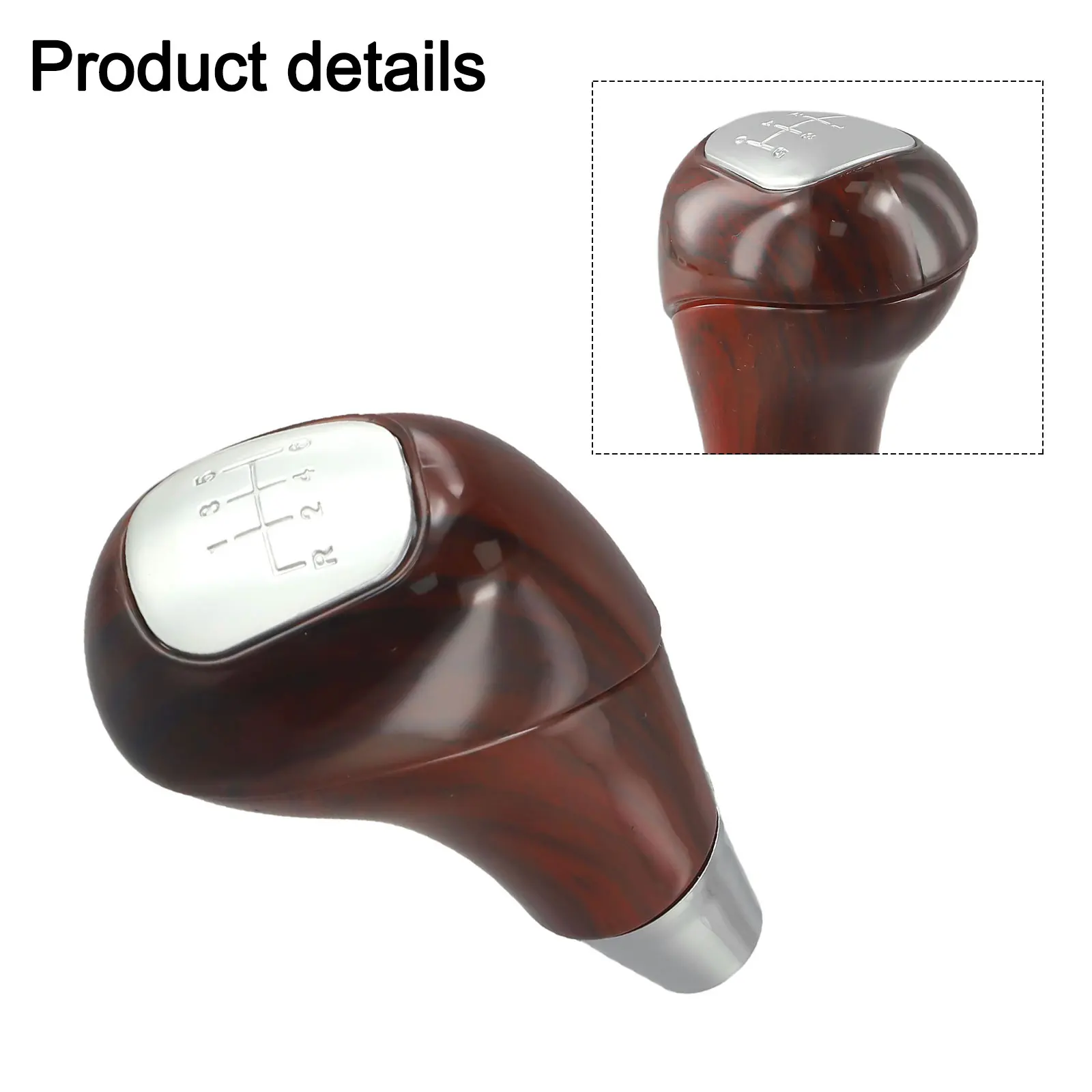 Craftsmanship 6 Speed Engraved Gear Shift Knob in Elegant Walnut Finish Compatible with Multiple For Mercedes Models