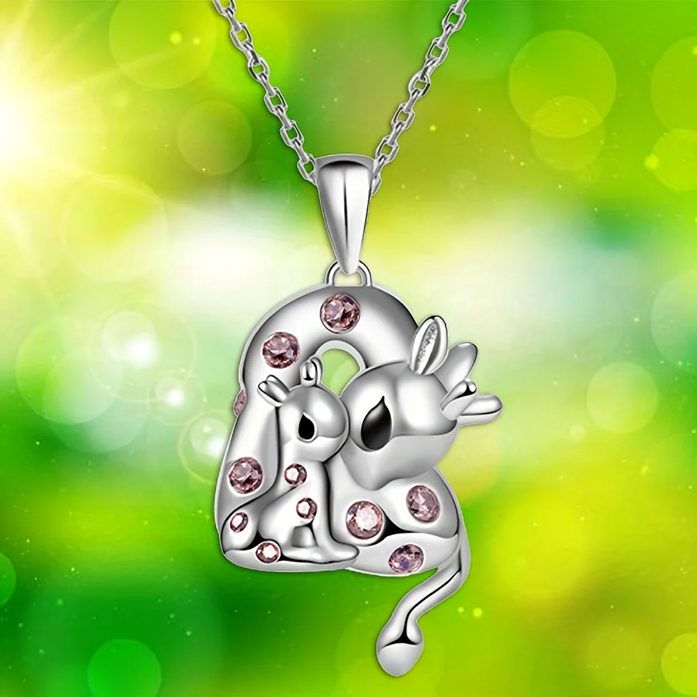 Beautiful Fashion Giraffe Mother Daughter Love Pendant Necklace Charm Jewelry Women Necklace Perfect Gift For Girls Women