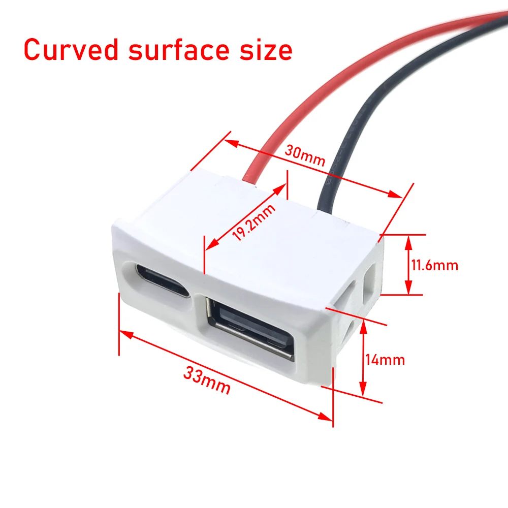 4 Sets Doppelschichtige USB-Buchsen, Typ-C-Buchsen, USB-Lampen-Ladebuchsen, Strombuchsen mit Kabelanschluss – Detail 13