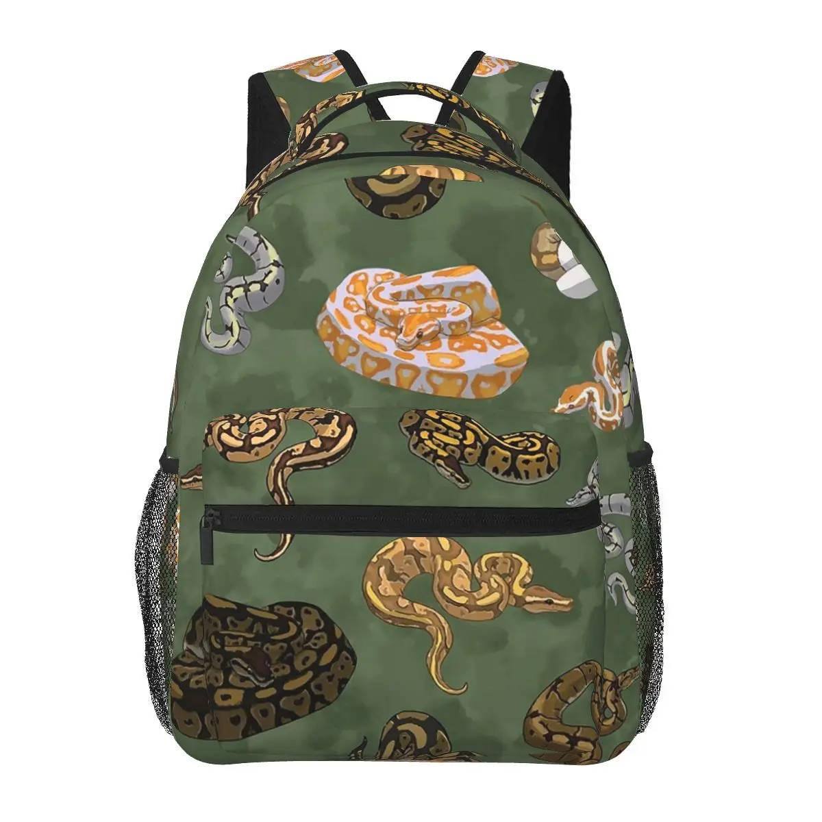 Ball Python Morphs Pattern Moss Green Backpacks Boys Girls Bookbag Children School Bags Cartoon Laptop Rucksack Shoulder Bag