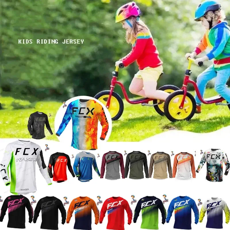 2025 Children's clothing,Maillot de cyclisme à manches longues pour hommes, chemises , descente, tout-terrain, moto , MTB,FCX,OX