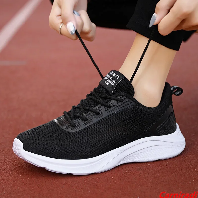 Lightweight Flying Weave Fashion Running Shoes Women Hollow Out Breathable Jogging Casual Sneakers Ladies Summer Casual Sneakers