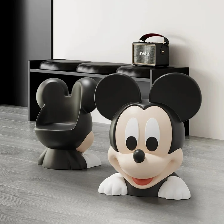 

[VIP]Mickey Mouse change shoe stool Resin ornament Action figure Creatives Children's stool toy collection model room decoration
