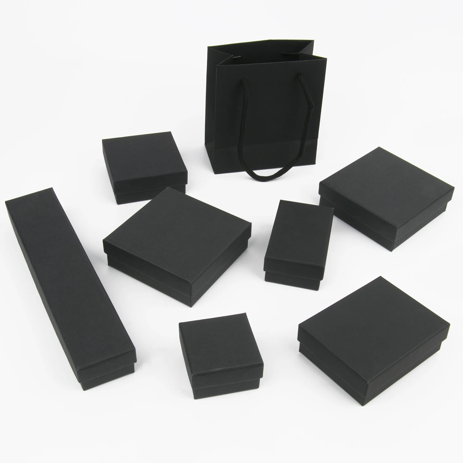 1PCS Black Square Jewelry Display Gifts Box Organizer Engagement for Ring Earring Brooch Necklace Bracelet Packaging Boxes