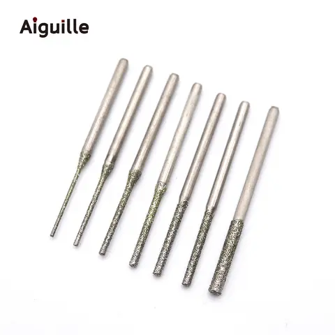 10 개/대 다이아몬드 그라인딩 포인트 다이아몬드 드릴링 비트 Ultralong 드릴링 비트 0.8mm-2.5mm 옥 스톤 그라인딩 버