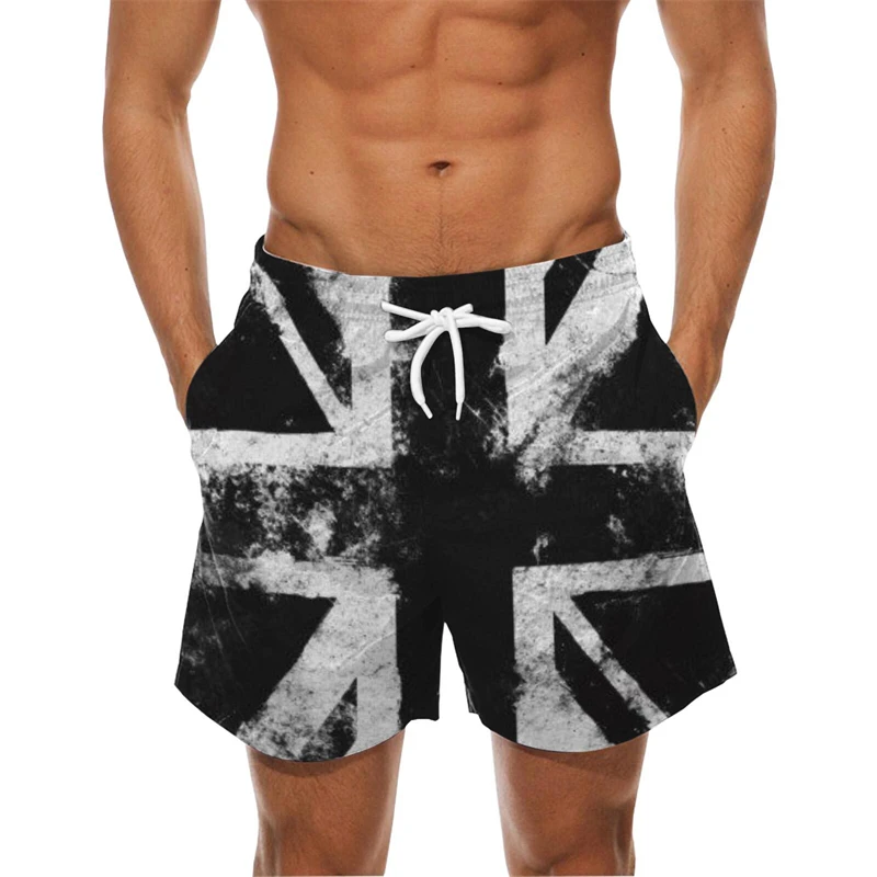 Vintage 3D British Flag Print Beach Shorts Men\'s Summer Loose Fashion Swimwear Pants Women Kid Casual Hawaii Vacation Y2k Trunks