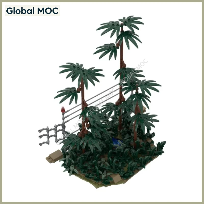Dinosaur Enclosure Fence MOC Building Blocks Protective Barrier Brick Kit Wild Park Scene Layout Decoration for Hobby Collectors