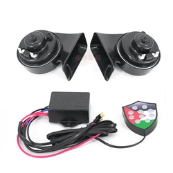 Car Horn Universal 12V 10 Sound Waterproof Auto Horn Electric Snail Horn for Vehicles/Motorcycles with Ten Tone Control Box