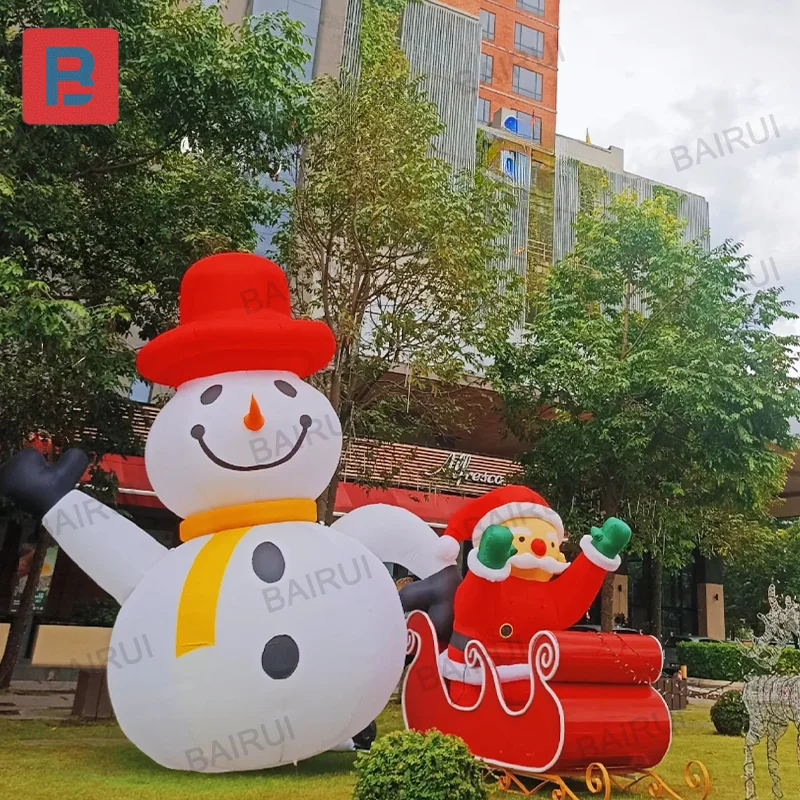 Cartone animato gonfiabile gigante del pupazzo di neve di Natale per la decorazione natalizia