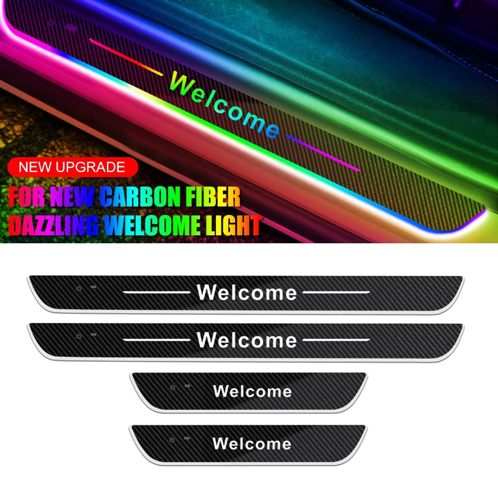 

Wireless Magnetic Car Interior Door Sill Light Logo Projector Auto LED Threshold Pedal Welcome Ambient Lamp Decoration Accessory