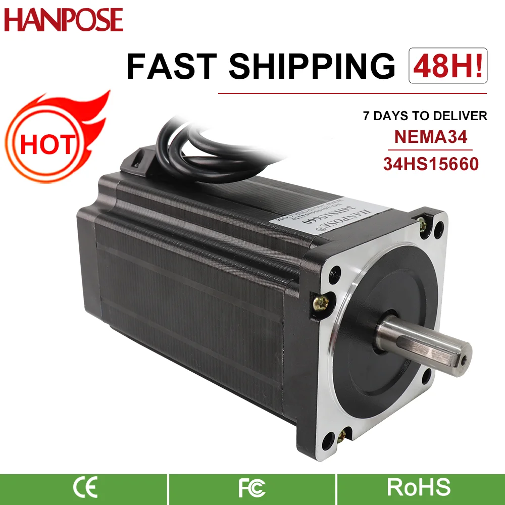 

86 stepper motor Nema34 CNC milling machine accessories 156mm 6A 12N.m 34HS15660 14mm CNC 3D printer stepper motor nema34