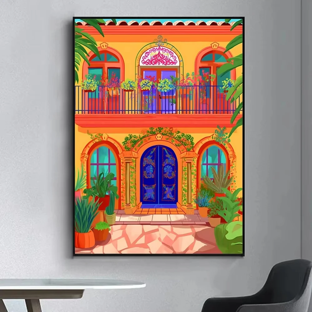 Кактус мексиканский художественный плакат, красивый плакат, Настенная Наклейка для гостиной, бара, винтажная декоративная картина на холсте