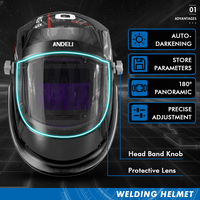 ANDELI Welding Helmet Large Viewing Solar Auto Darkening True Color Welder Mask 4 Sensors 1/1/1/2 Optical ‎G-STAR