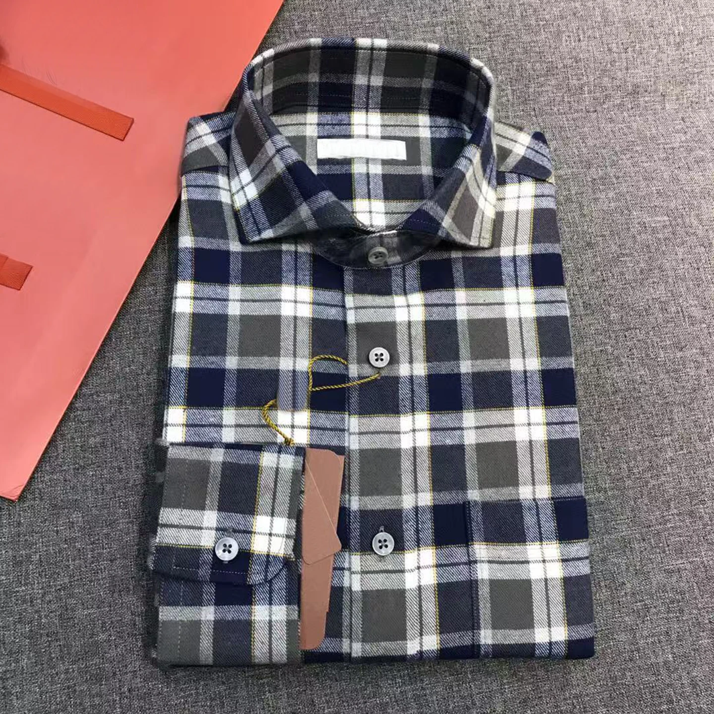 

LP 25FW plaid polished long men's shirt