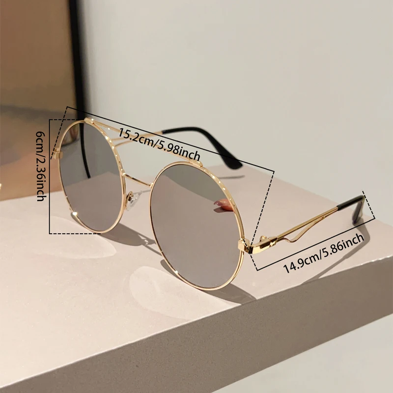 KAMMPT Vintage Round Sunglasses Men 2025 New in Fashion Double Bridge Mirror Shades Women Trendy Retro Brand Design Sun Glasses