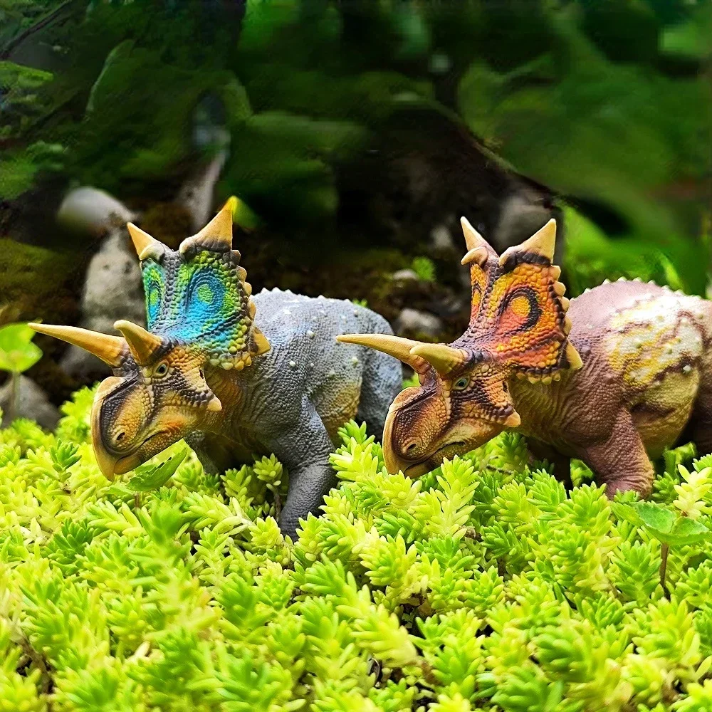 Haolonggood หุ่นไดโนเสาร์จำลอง1:35รูปสัตว์จำลอง xenoceratops ของขวัญ