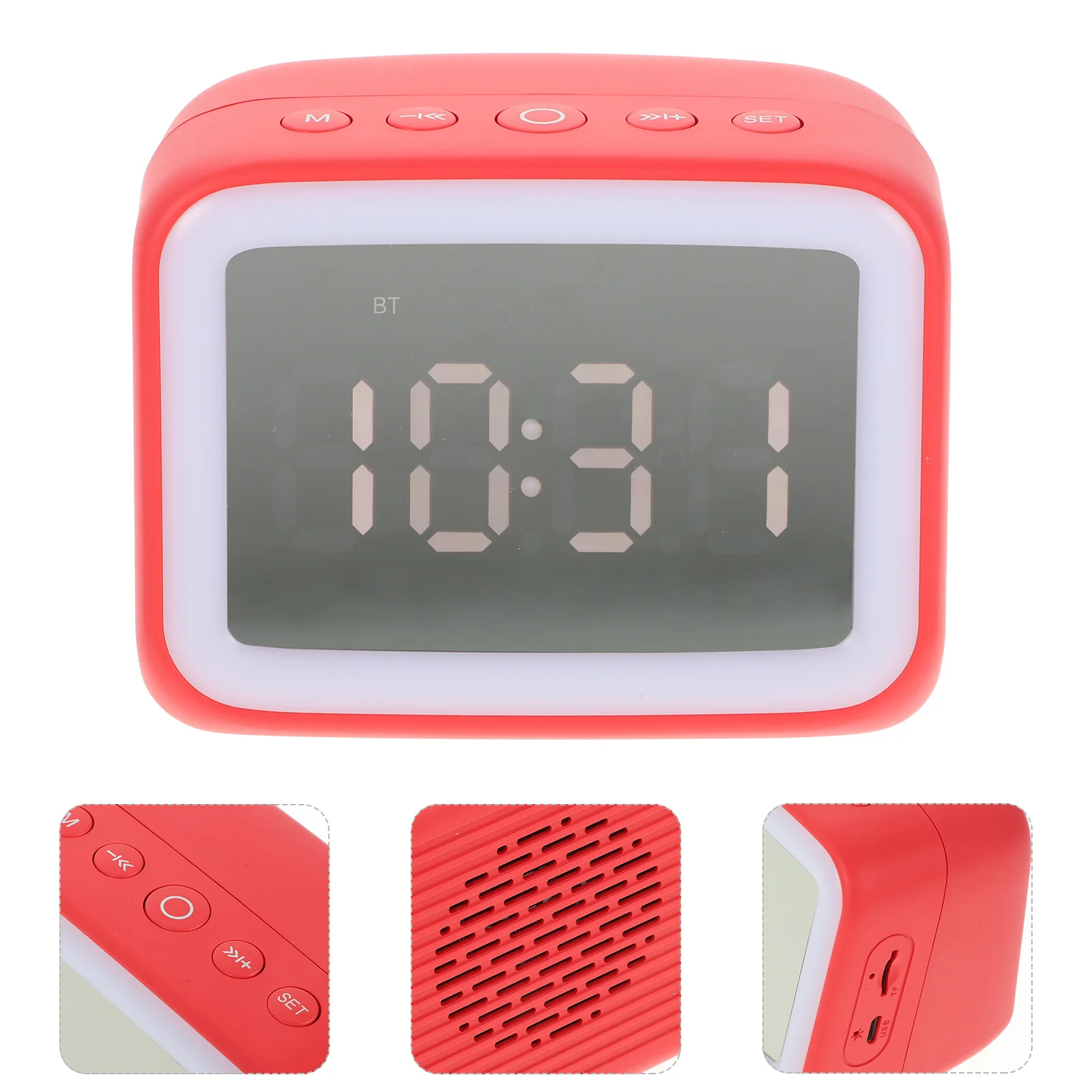 

Speaker Clock Digital Alarm Clock for Bedroom Home Decor Wireless Sound Speaker Large Screen Display Compact