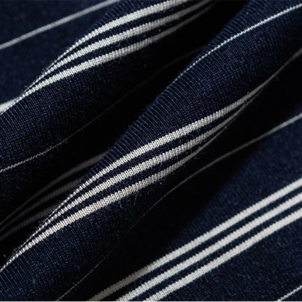 Summer Japanese Retro Amikaji Striped Short Sleeved Polo Shirt for Men and Women Loose Denim Lapel Patchwork Sea Soul Shirt