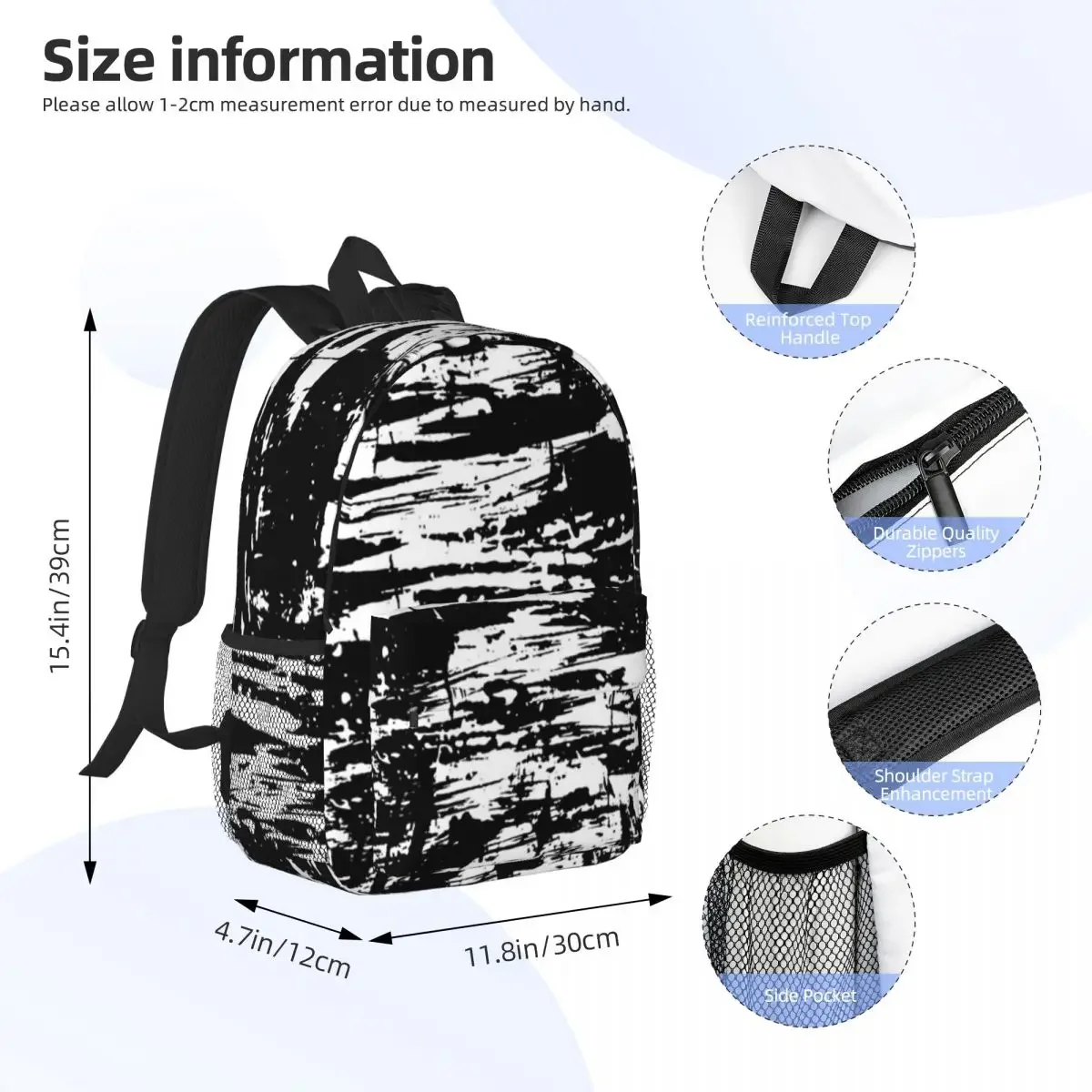 Graphic Chaos Backpacks Boys Girls Bookbag Fashion Children School Bags Laptop Rucksack Shoulder Bag Large Capacity