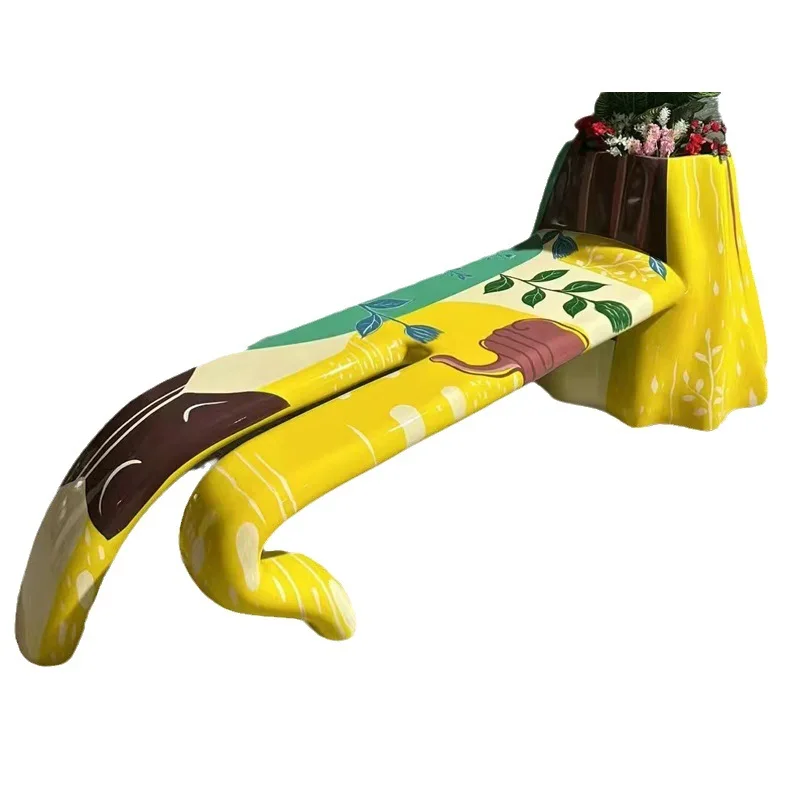

Indoor and outdoor fiberglass reinforced plastic beautiful Chen painted seat, flower pot seat combination, creative finger shape