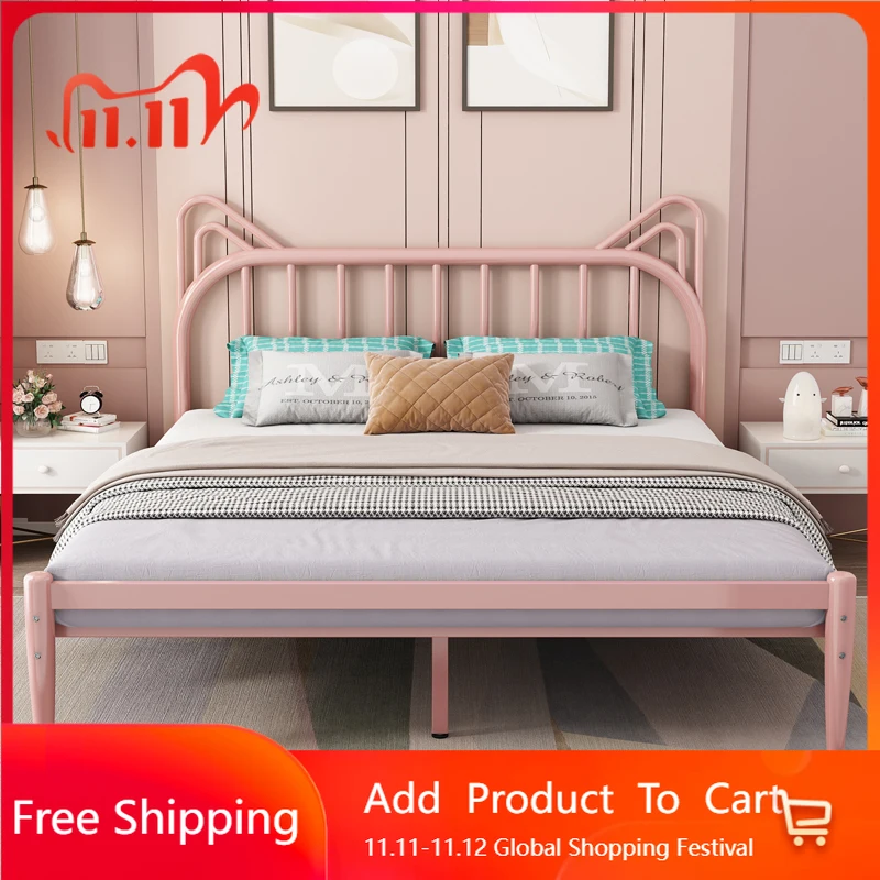 

Железная кровать романтической принцессы, двуспальная эстетика, дизайнерская художественная кровать, простая современная модная спальная мебель Letto Matrimoniale, мебель для дома