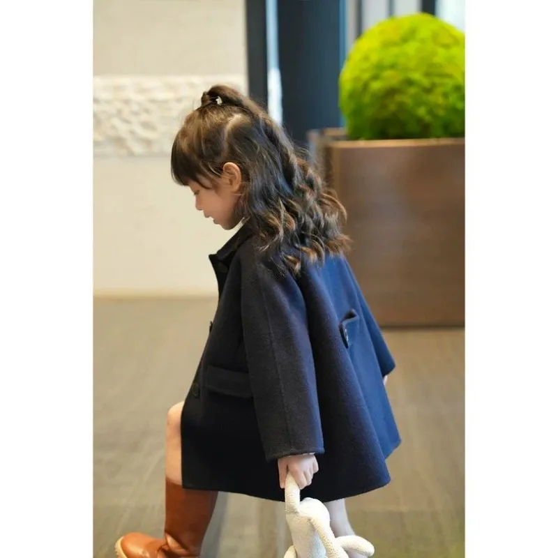 الخريف والشتاء الفتيات معطف النسخة الكورية الجديدة سترة الأطفال الصوفية معطف دافئ معطف أطفال V90-130CM