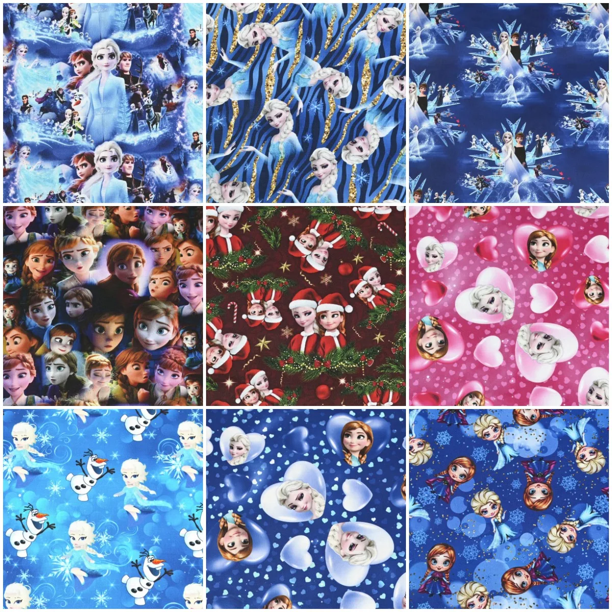 Sale Width 110cm Disney Frozen Anna Elsa Princess Cotton Fabric For Sewing Patchwork Clothes DIY Quilting Needlework Material