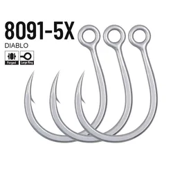 8091-5X Seamless Welded Rustproof Boat Fishing Reinforced Sea Fishing Single Hook High Carbon Steel Hooks Tuna Hooks