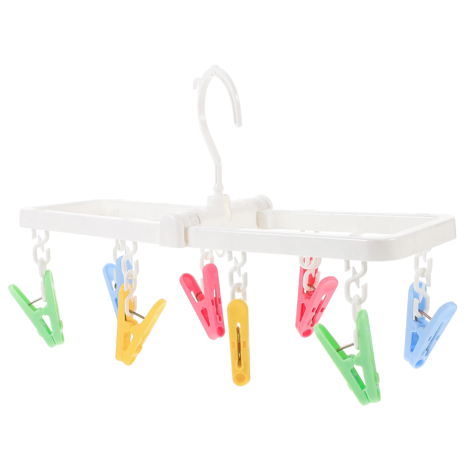 

Heavy Duty Sock Drying Rack with Rotating Clips for Fast Drying Clothes No Marks Hanger Style Laundry Organizer