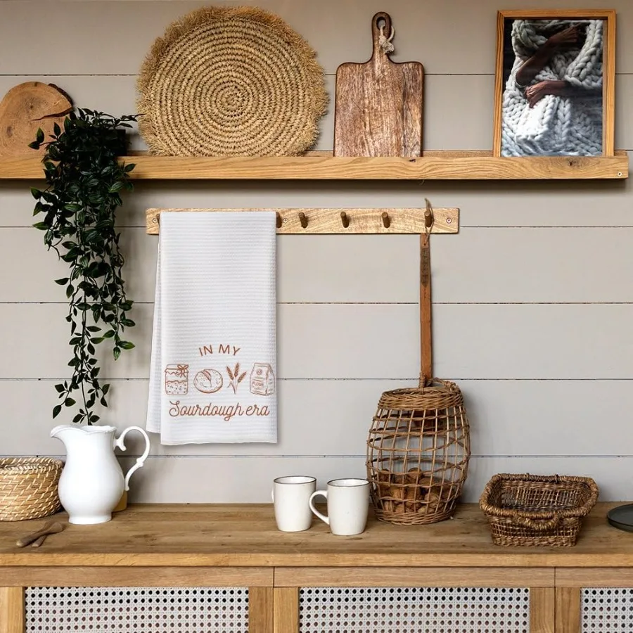 في عصري العجين المخمر كيس الدقيق العجين المخمر مناشف المطبخ مضحك العجين المخمر منشفة المطبخ هدايا لخبز أمي الجدة العجين المخمر Bre