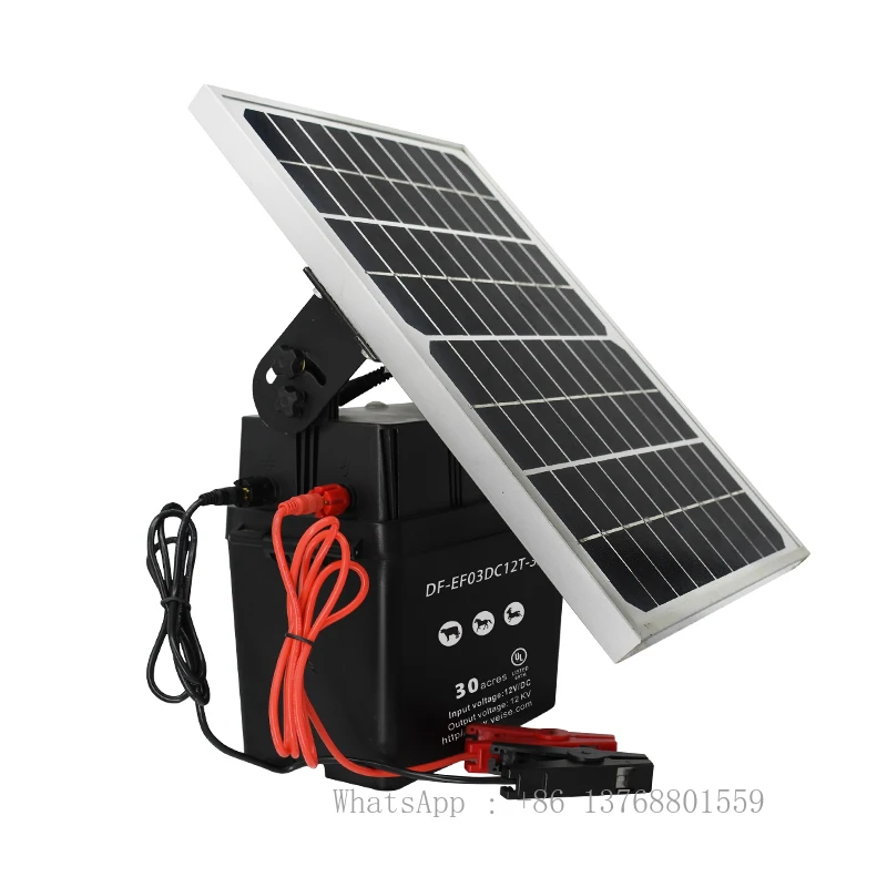 Solar Panel Battery Powered Electric Fence Energizer For Pasture