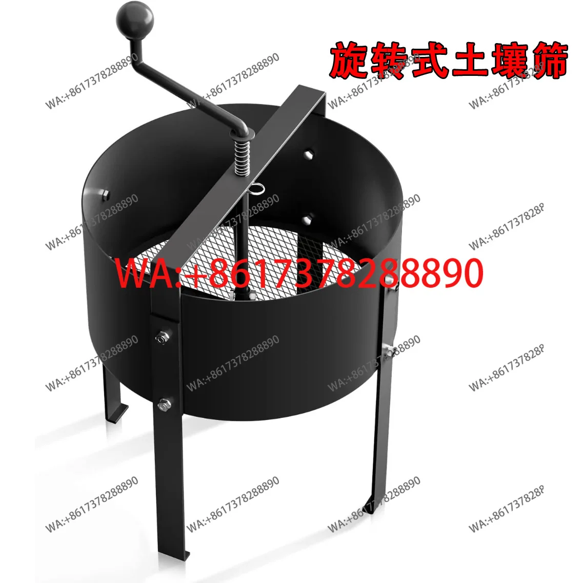 Rotating soil sieve Compost mesh sieve Filter Garden potted metal dust sieve