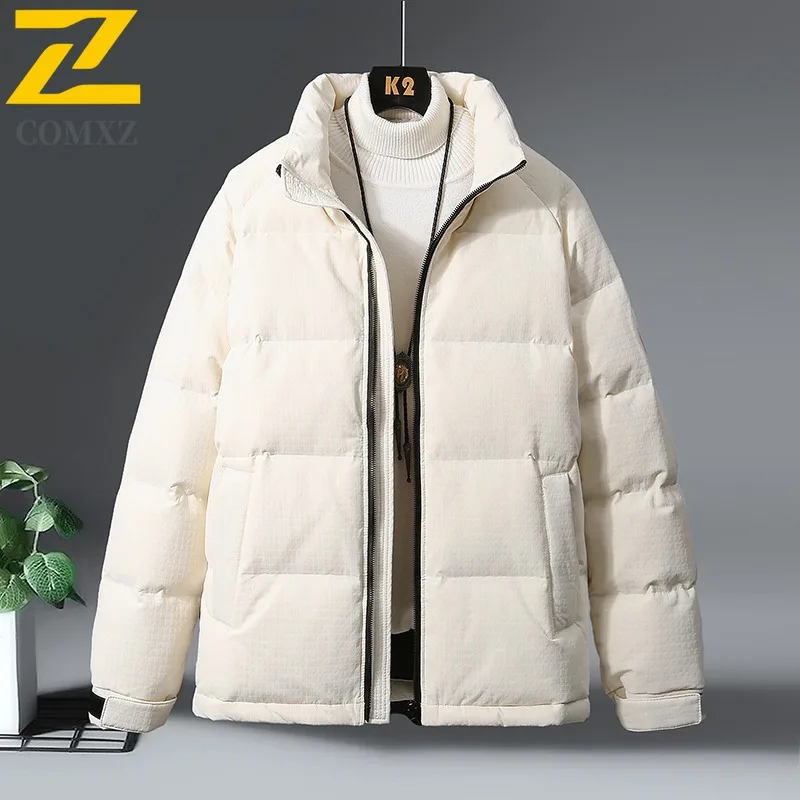 COMXZ Puffer Jacket 2025 Warm Thickened Windproof Travel Parker Coat Snowy Versatile Cold-Resistant Winter Jacket Men's Clothing