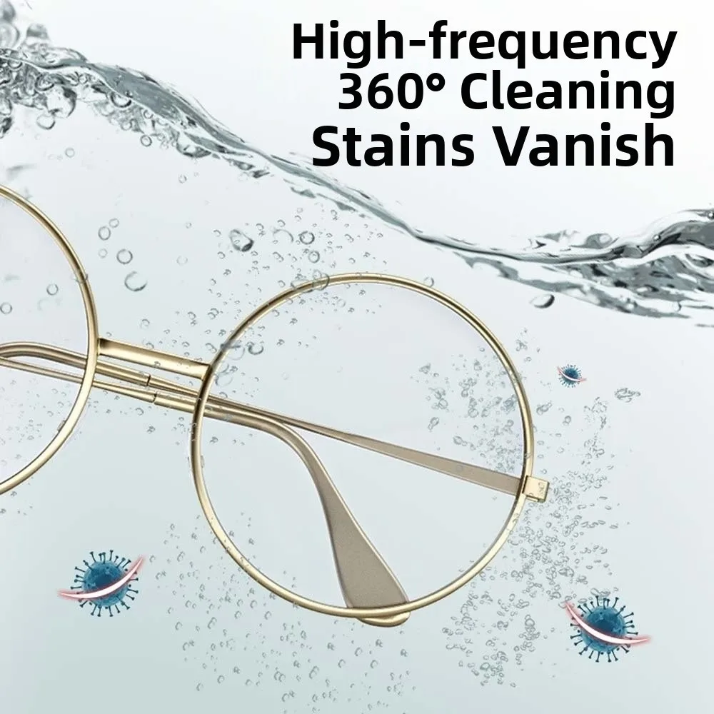 High Frequency Glasses Cleaning Machine 360 ° Purification Rechargeable Jewelry Stain Removal Machine Transparent