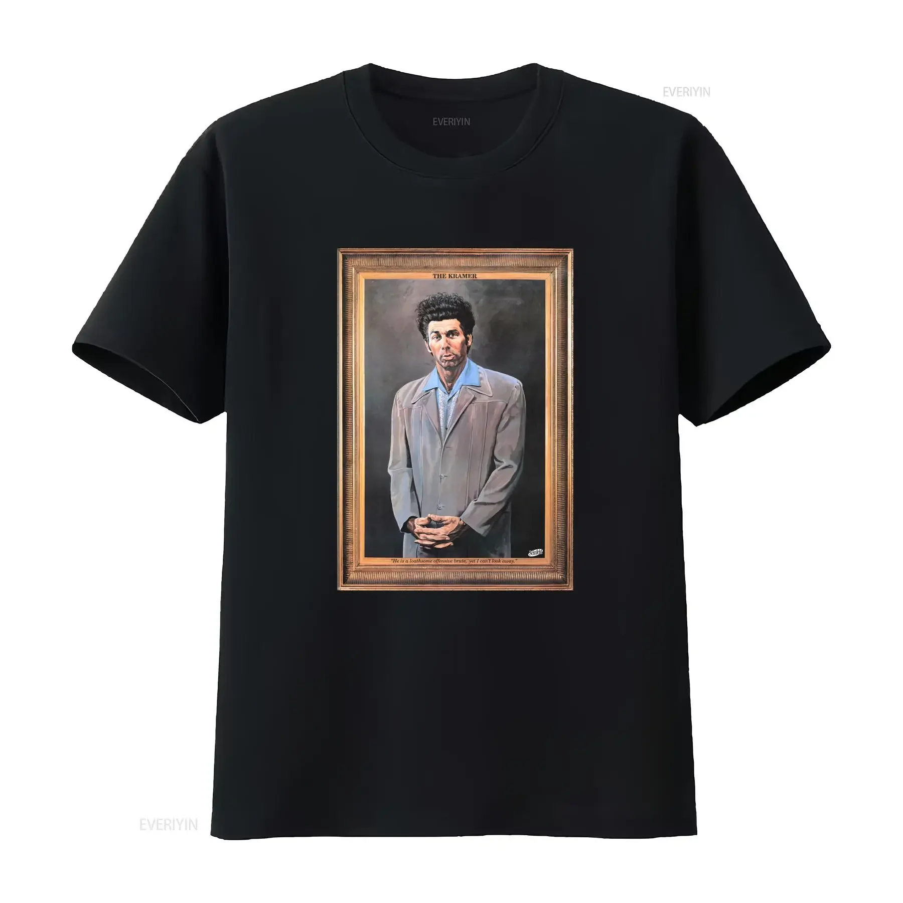 

Seinfeld Kramer Portrait Мужская футболка обычного кроя винтажная стираная дизайнерская одежда Дышащая уличная одежда слегка стильная
