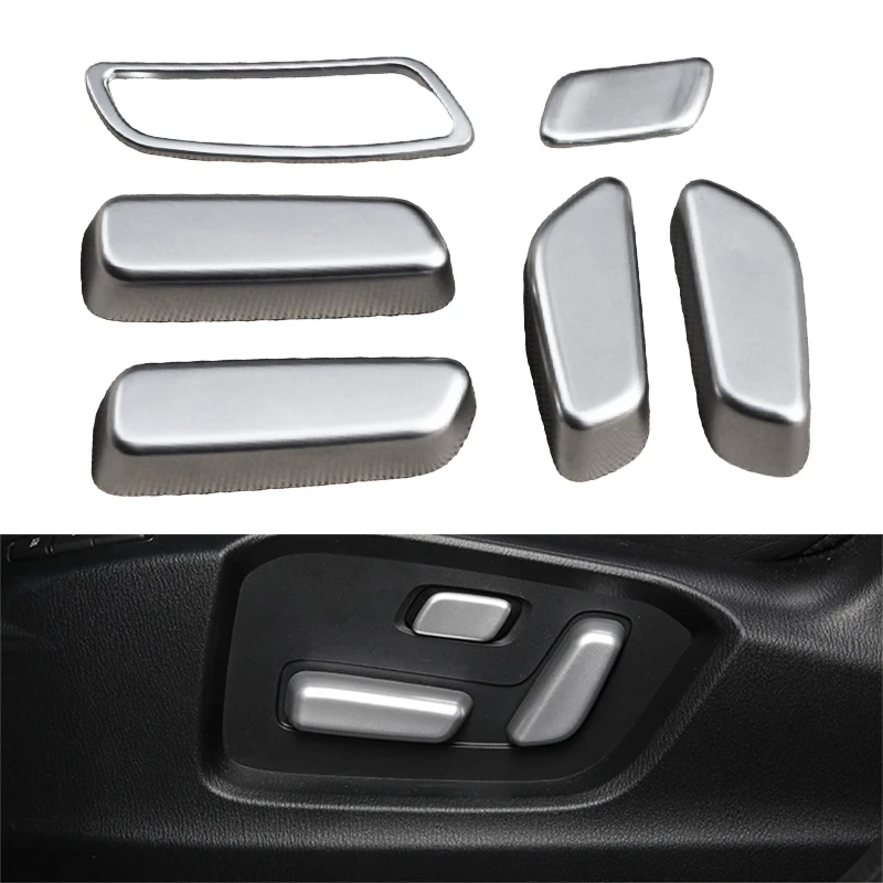 

Car Seat Adjustment Button Switch Cover Trim Garnish Molding For Mazda CX-5 CX5 KF 2017-2025 Matte Chrome Interior Sticker