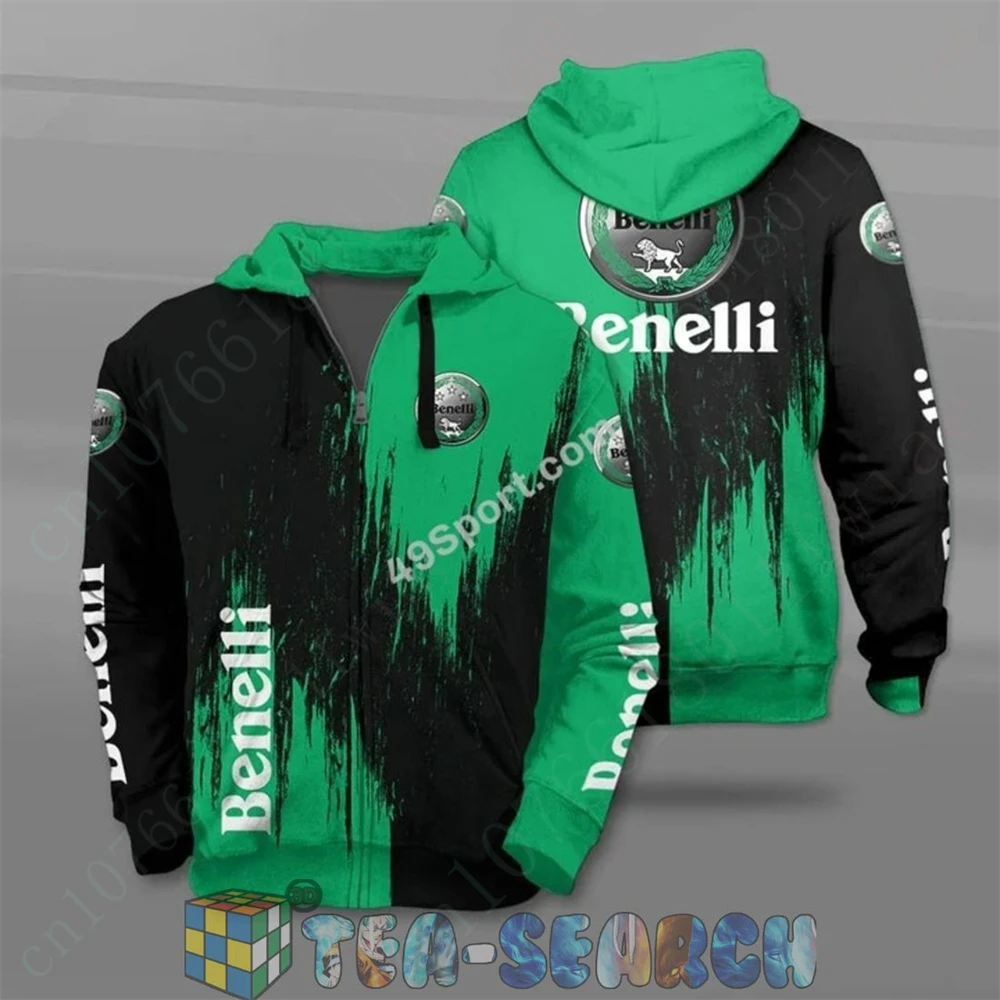 Benelli Unisex Clothing Casual Sweatshirt Top Anime Hoodies For Men Women Essentials Pullover Harajuku 3D Printing Zip Hoodies