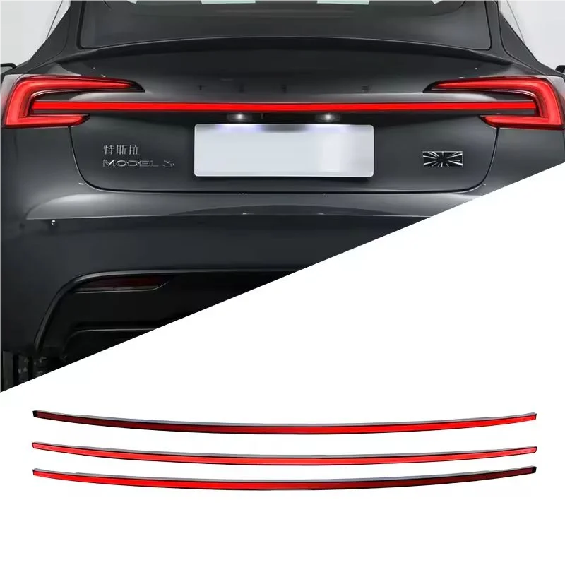ل تسلا نموذج 3 2024 من خلال الضوء الخلفي المتدفقة الديناميكية بدوره الفرامل الخلفية الذيل إضاءة صندوق السيارة بار ملحقات مصابيح السيارات