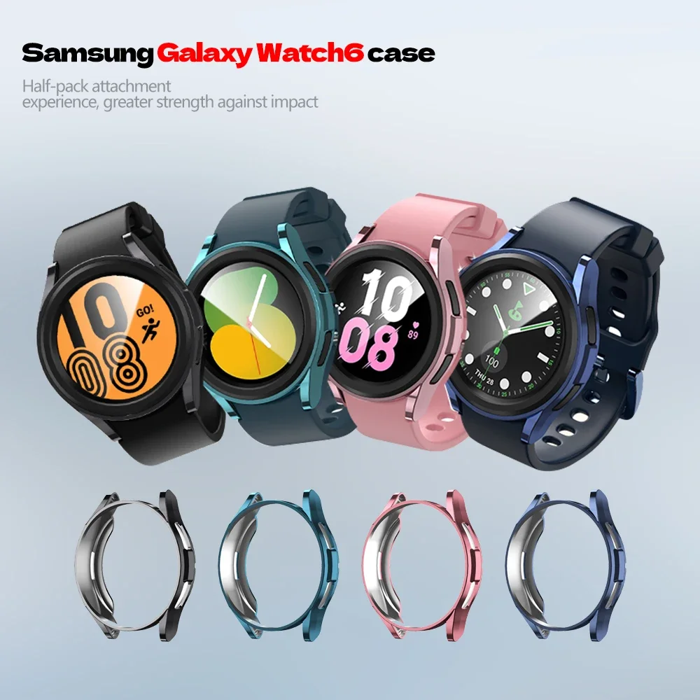 Чехол для Samsung Galaxy Watch 6 43 мм 47 мм, защита экрана из ТПУ, бампер для Galaxy Watch 6 Classic Galaxy Watch 5 40 мм 44 мм, чехол