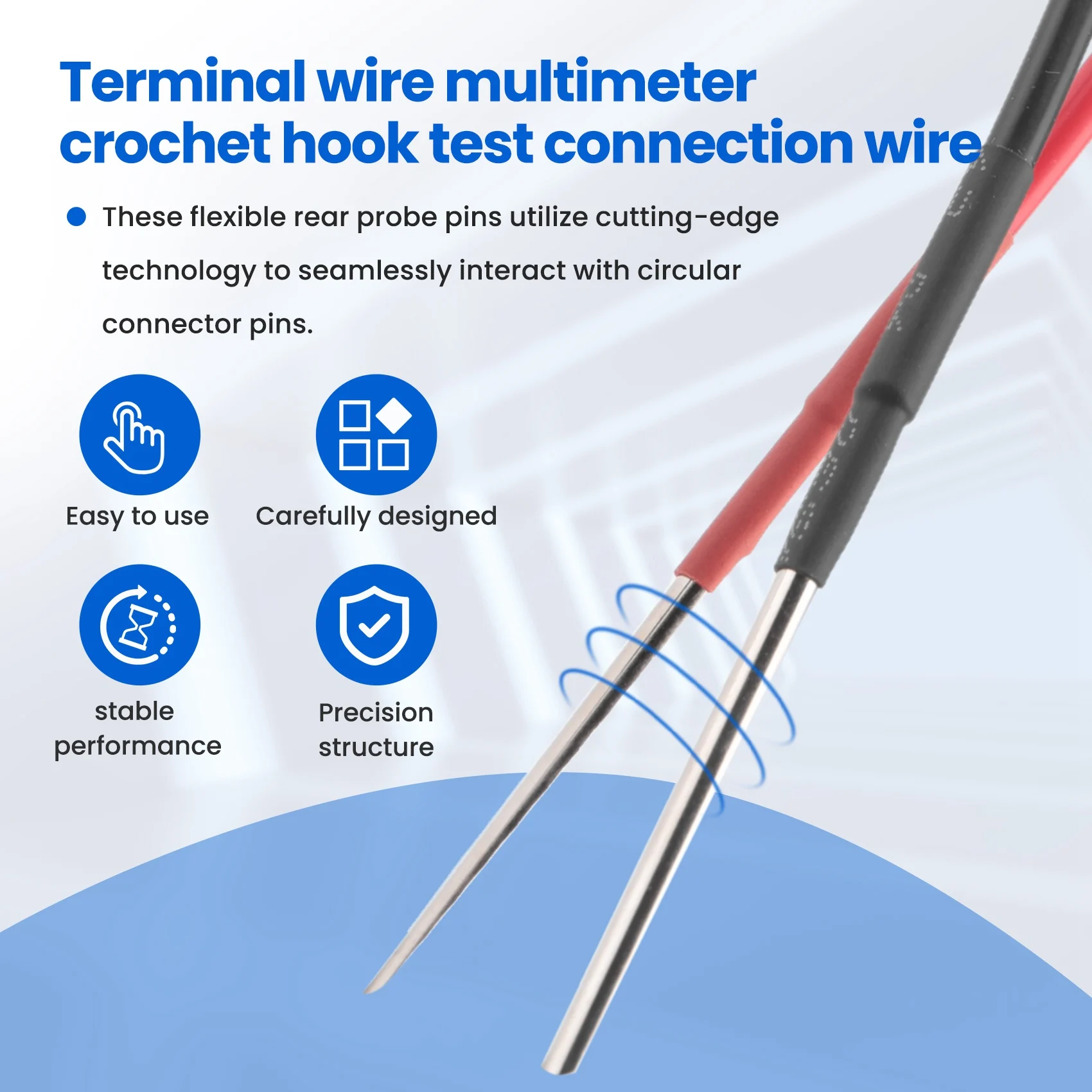 AA88 2 PCS Flexible Spoon Back Probes, Back Probe Pins Automotive Compatible with 4mm Banana Plug Test Leads