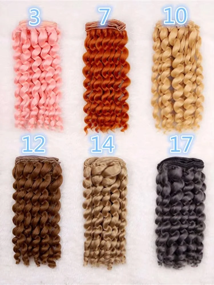 1 개 15cm 1/3 1/4 1/6 BJD SD 인형 가발 번들 Blythe 살롱 고온 실크 섬유 변태 곱슬 머리 DIY 인형 액세서리