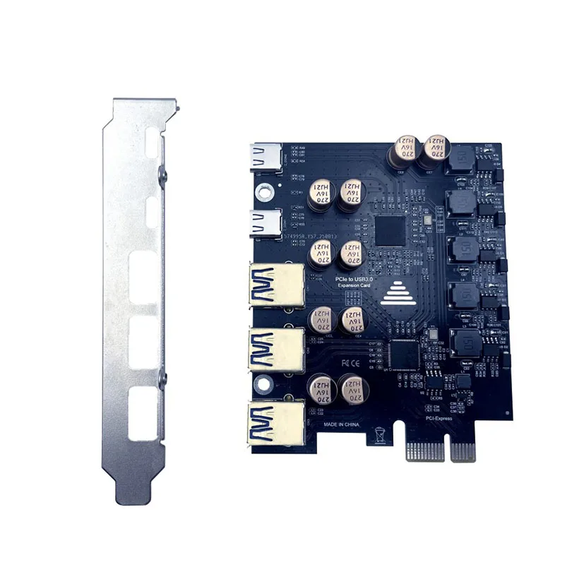 5Gbps USB 3.2 Gen1 USBC PCIE Card Hub USB 3.0 PCI Express Board PCI-E USB3.0 Adapter Multiplier USB3 3.1 Controller Add on Cards