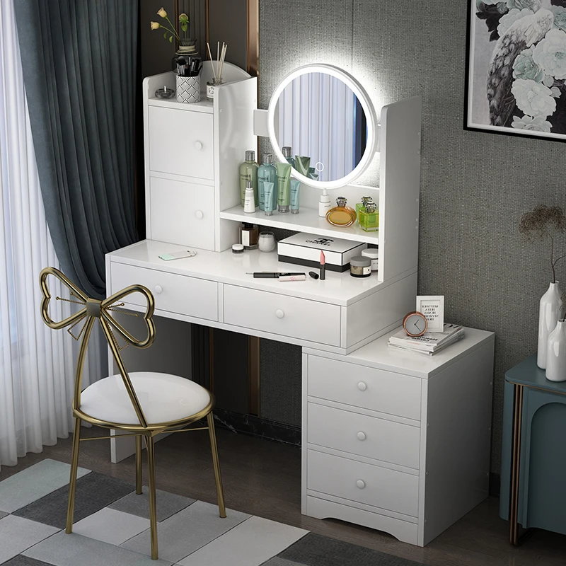 Nordic light luxury light storage cabinets integrated modern simple small bedroom online celebrity ins dressing table