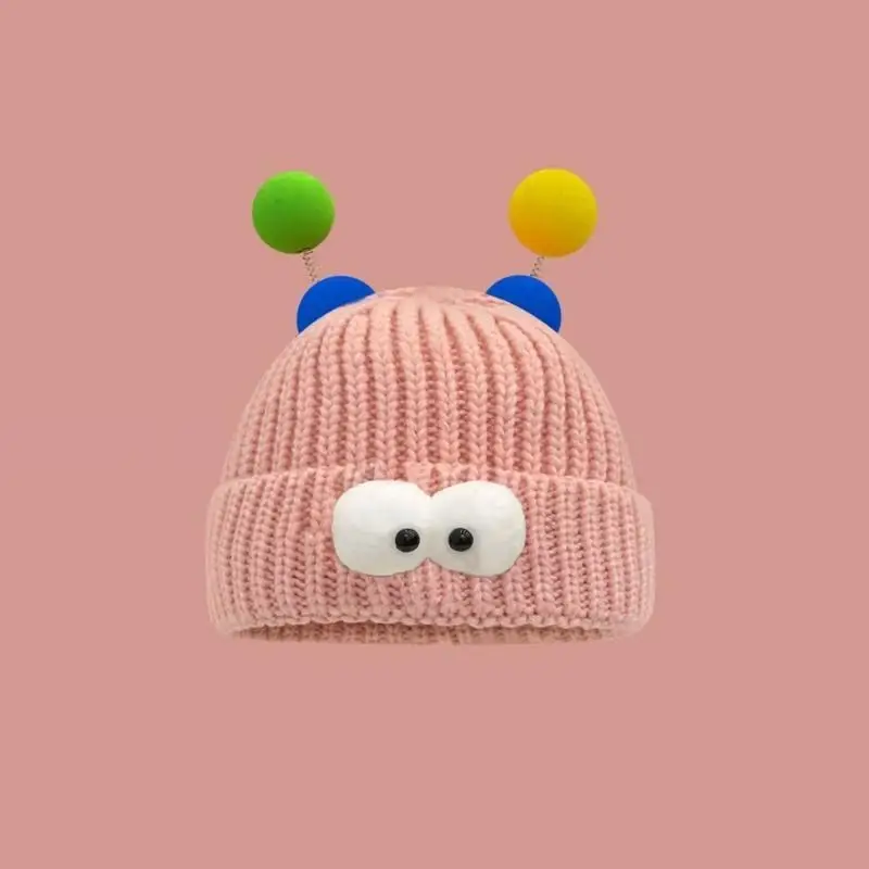 

39BD Elastic Windproof Knit Thicken Beanie Cartoon Monsters Skiing Hat for Adult Teen