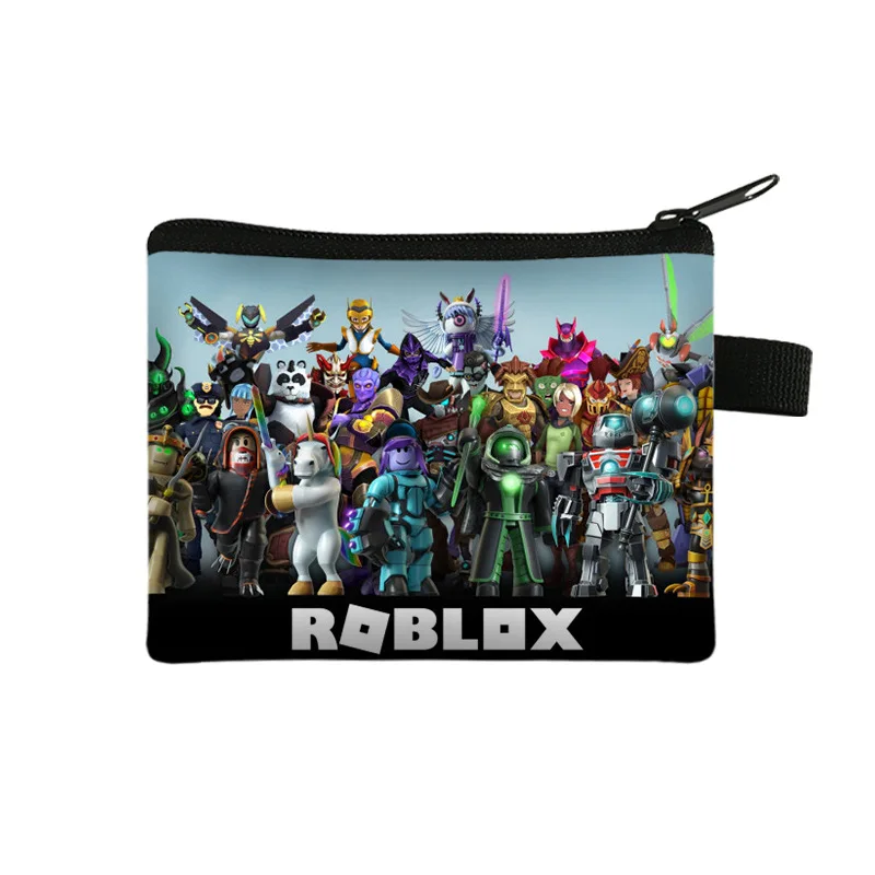 Roblox-monedero portátil para niños, billetera pequeña de dibujos animados para estudiantes, bolsa de almacenamiento de poliéster para llaves, regalos de vacaciones para niños, nuevo